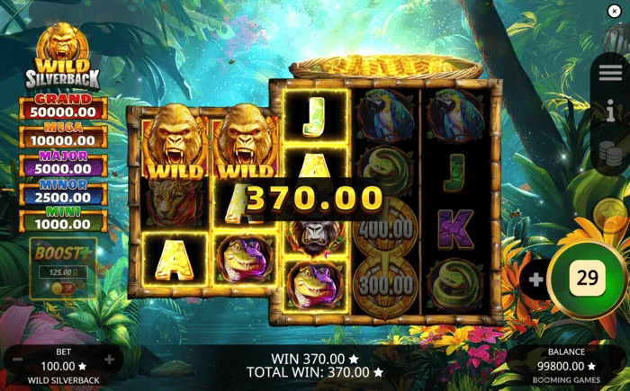 Wild Silverback - vincita di base tramite Wild Wild Coin Connect