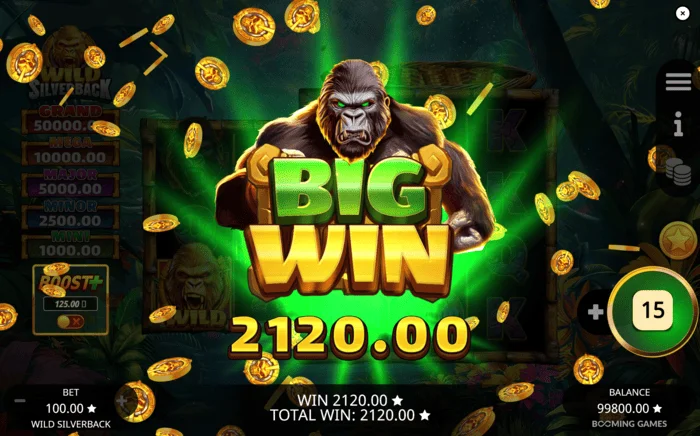 Wild Silverback - grande vincita con monete accumulate