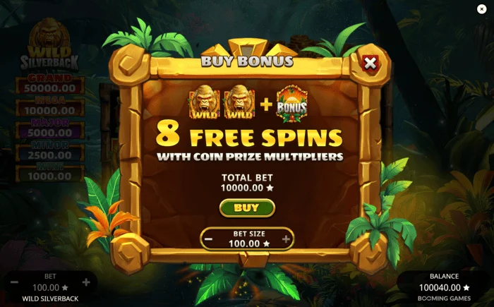 Wild Silverback - avvio dei Free Spins